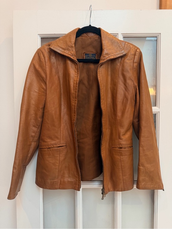 Gardini Jackets & Blazers - Vintage Gardini 70’s Made in Italy Chestnut Brown Leather Zip Moto Jacket Size M